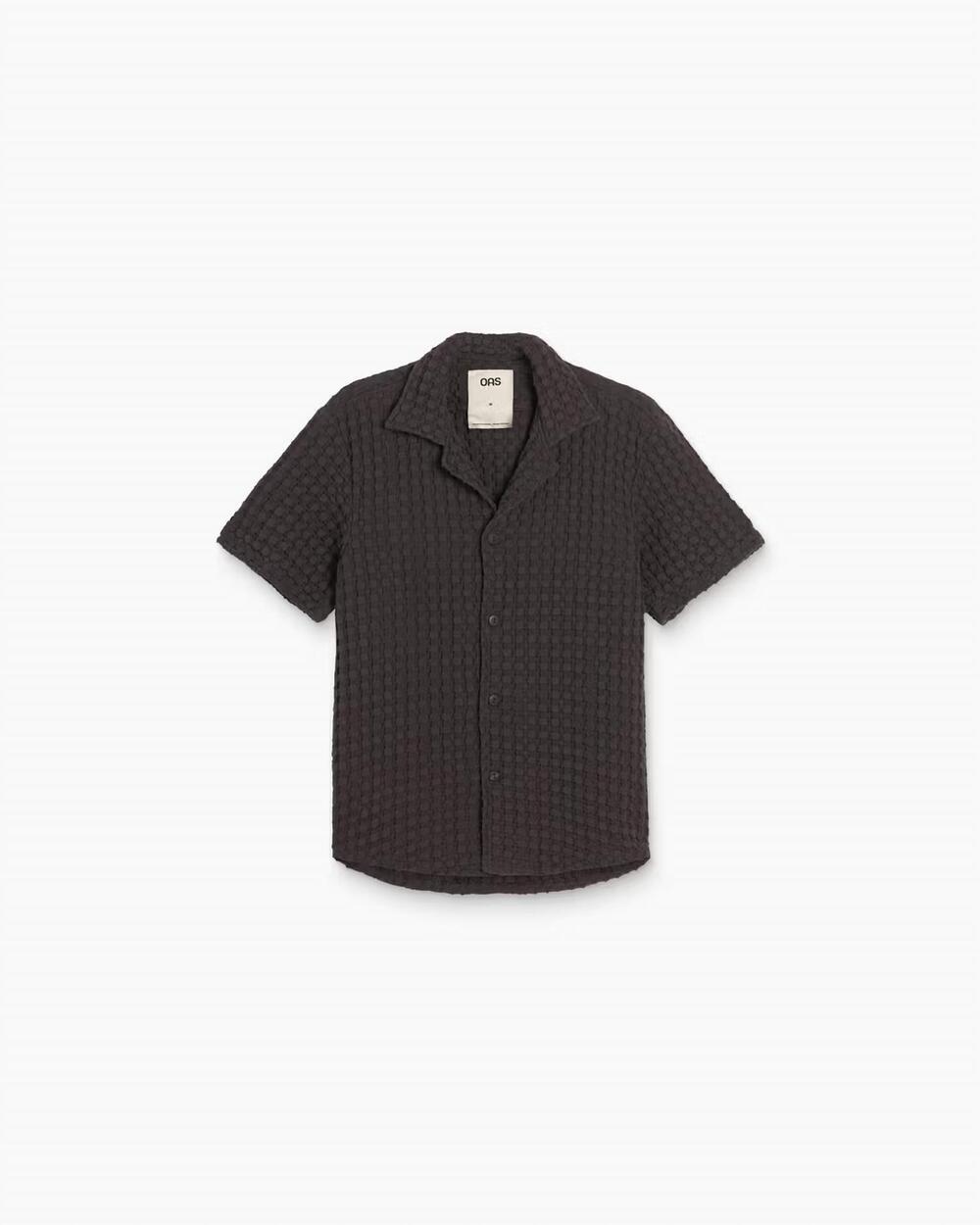 NEW OAS men's cuba waffle shirt in nearly black
